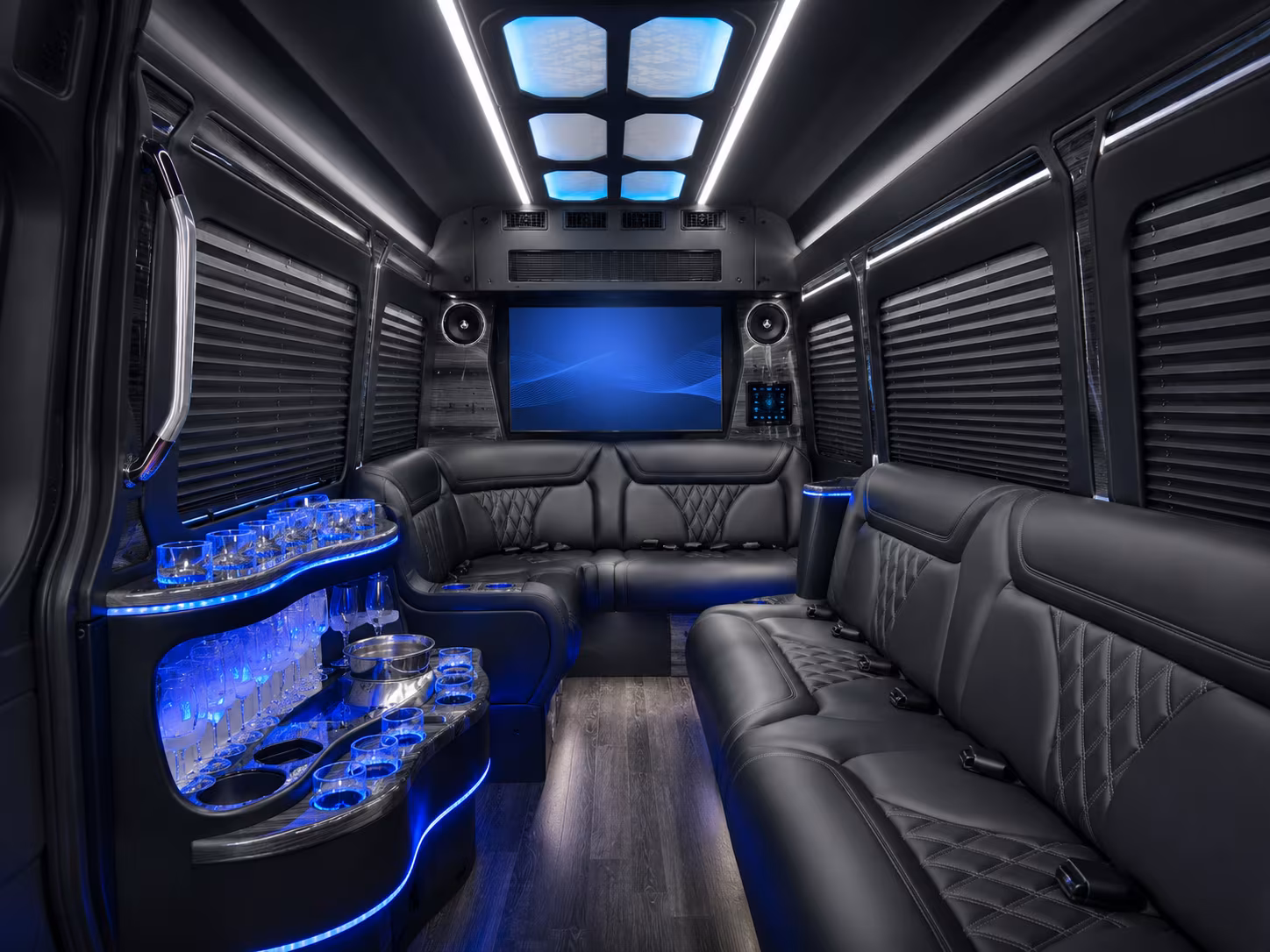 odessa 20 passenger party bus interior