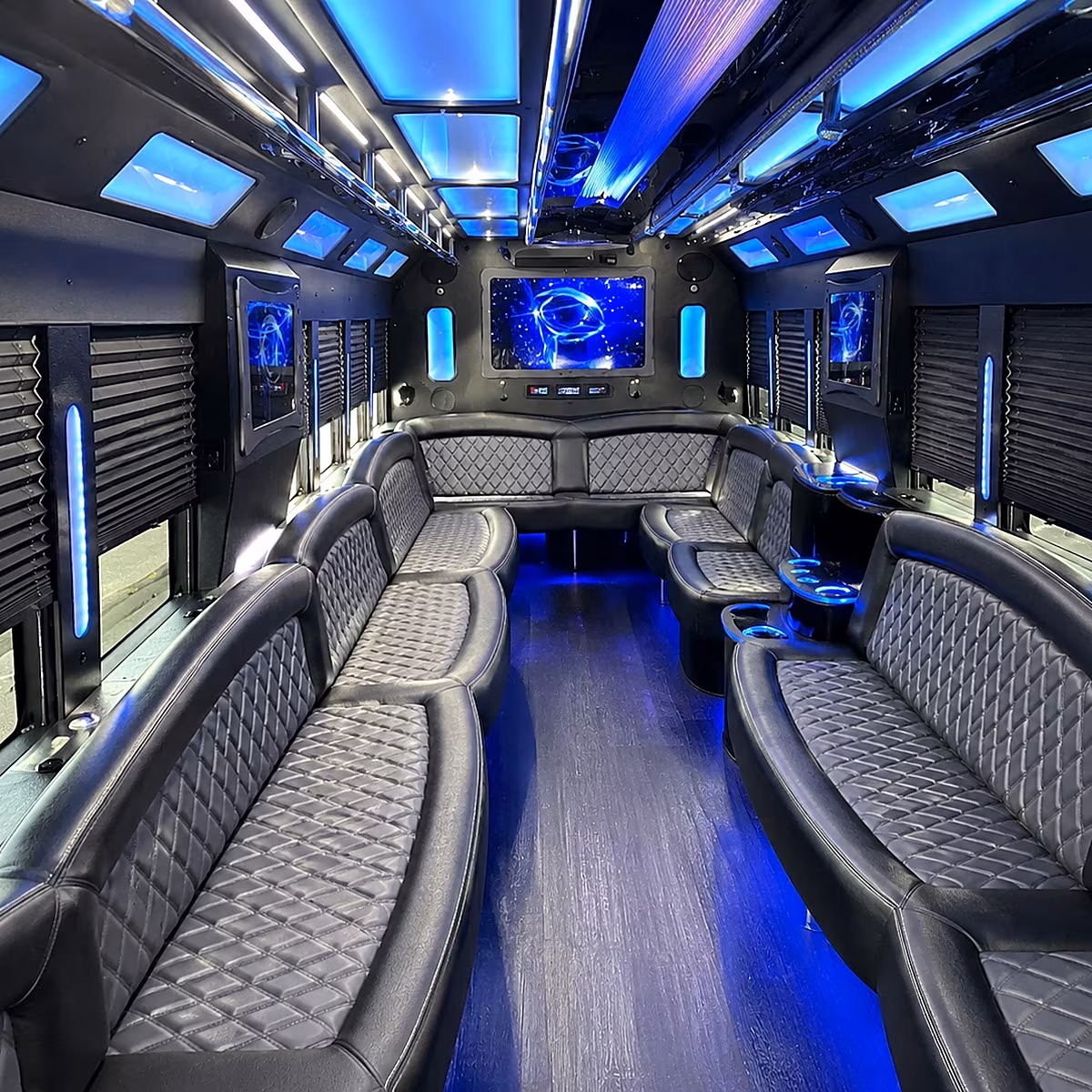 odessa 50 passenger party bus interior