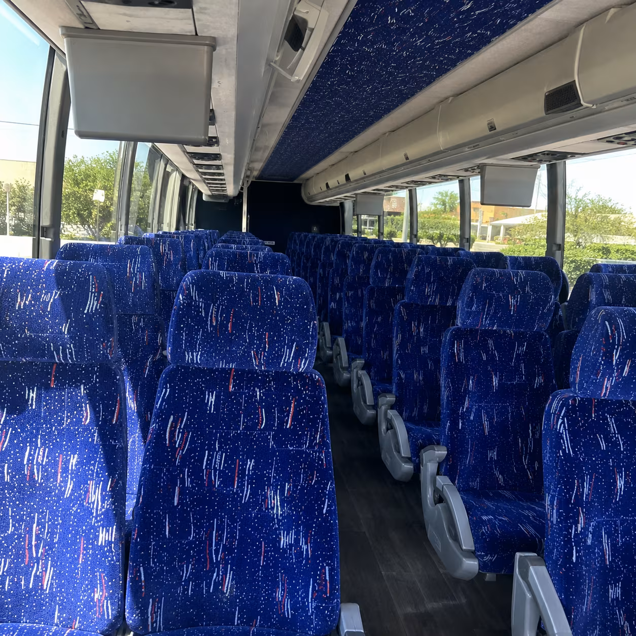 odessa 56 passenger charter bus inside