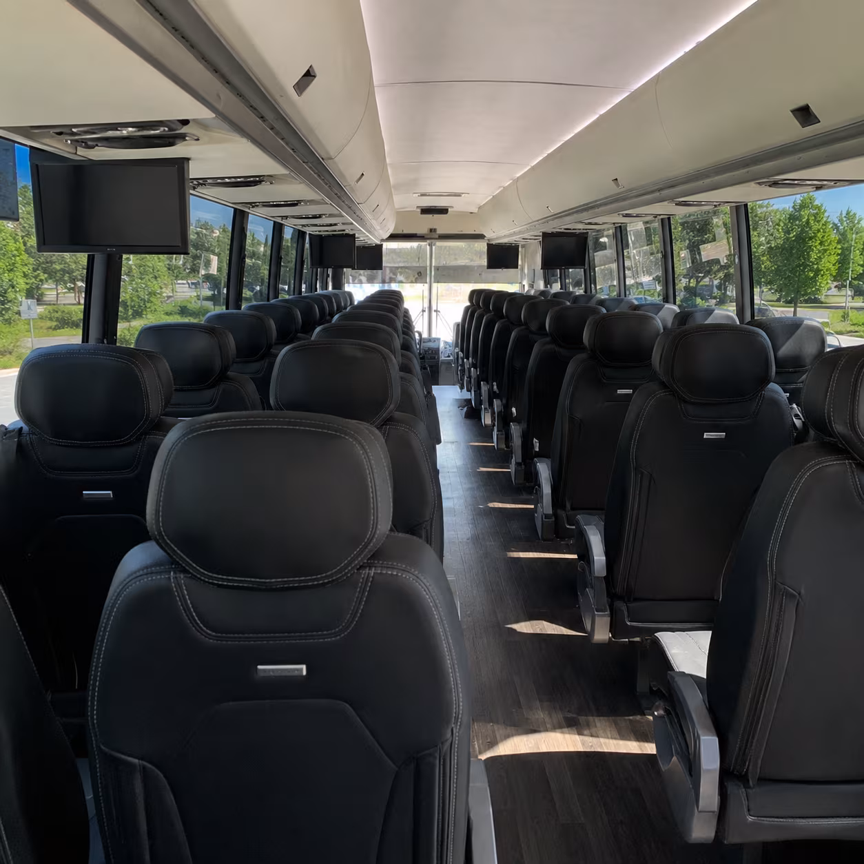 odessa 56 passenger charter bus interior